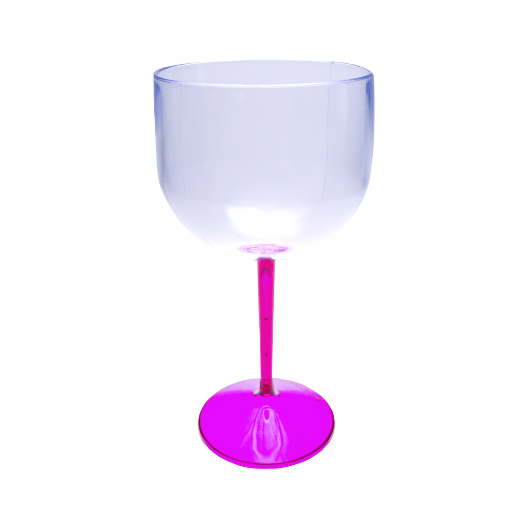 5 Taças De Gin Acrílico Base Cristal Colorida 550 ML:Rosa - 1