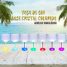 5 Taças De Gin Acrílico Base Cristal Colorida 550 ML:Rosa - 2