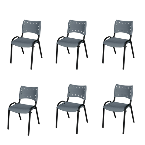 Kit 6 Cadeira Iso - Cinza