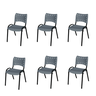 Kit 6 Cadeira Iso - Cinza - 1
