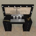 Ver imagem 3 de Penteadeira Camarim 1,40m com 9 Gvts Completa Alta Qualidade - Pe17 - Mdf Preto