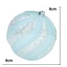 Bola Natalina 8cm C/6 Listra Glitter Azc (trend Raibow) Natal Cromus - 3