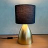 Abajur de Mesa Bojudo Clássico Dourado e Cúpula Preta para Sala, Quarto e Cama, Escritório, Casa - 1