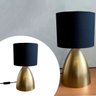 Abajur de Mesa Bojudo Clássico Dourado e Cúpula Preta para Sala, Quarto e Cama, Escritório, Casa - 3