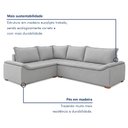 Ver imagem 7 de Sofá de Canto 4 Lugares Base Madeira Maciça Lisboa Yescasa