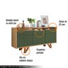Conjunto Decorativo Cristaleira e Buffet Aparador Aura/sollare Freijó/verde Pistache G26 - Hb Móveis - 3