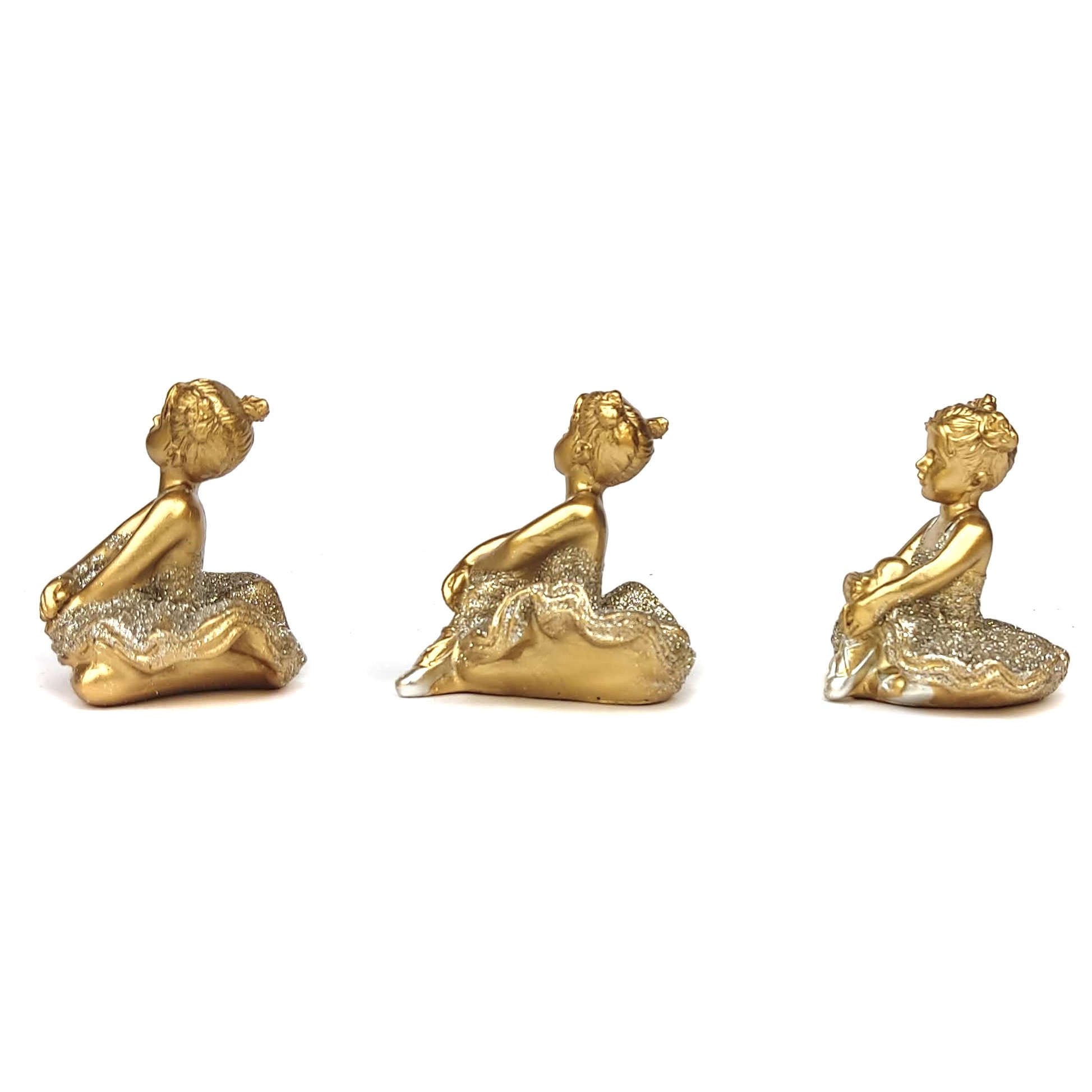 Trio de bailarinas Decorativo Enfeite em Resina kit com 3 balé dança decoração casa - 6