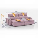 Ver imagem 2 de Sofá Retrátil Reclinável Lugano 2,20m USB e Porta Copos Linho Rose - King House