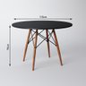 Mesa de Jantar Redonda Eiffel Eames 110cm Tampo Madeira Preto - Up Home - 3