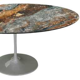Mesa de Jantar Saarinen Oval 120x80 Cm Tampo Calacata Verde Ocean Base Verde - 2