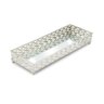 Bandeja de Banheiro - Retangular Prateada Luxo 34X12cm - 1