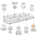 Ver imagem 3 de Sofá Ilha e Puff Sala Living 505cm Siesta M22 Bouclê Bege Claro - Mpozenato