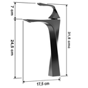 Ver imagem 6 de Torneira de Banheiro Lavabo Paris Monocomando 100% Metal Premium Alta Preto