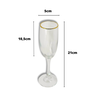 Jogo 6 Taças Champagne Borda Dourada Premium 160ml Champanhe Luxo - 2