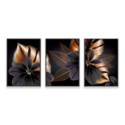 Quadro Trio Flores Negras -- BR ARTES - 2