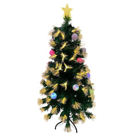 Arvore de Natal Fibra Otica Natalino Completa Led Rgb Topo Estrela Iluminaçao Festa Fim de Ano Decor
