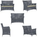 Ver imagem 5 de 2 Sofás Área e Mesa Igapó Alumínio Pintura Fendi Corda Náutica Estofado Impermeável Almofada 7 Trama