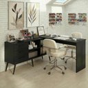 Ver imagem 1 de Mesa de Manicure Profissional de Canto em L com 3 Gavetas Jady Multimóveis Mp6042 Preto