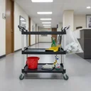 Ver imagem 2 de Carrinho 3 Prateleiras Utilitário Profissional Preto