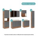 Ver imagem 4 de Armário de Cozinha Completa com Balcão Milla Lia Prime Carraro Nogal com Cinza Titânio