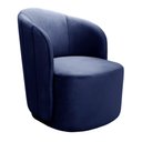 Ver imagem 1 de Poltrona Decorativa Stela para Sala de Estar Veludo com Espuma D28 Azul 210 Bella Decor