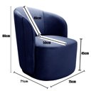 Ver imagem 3 de Poltrona Decorativa Stela para Sala de Estar Veludo com Espuma D28 Azul 210 Bella Decor