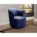 Ver imagem 4 de Poltrona Decorativa Stela para Sala de Estar Veludo com Espuma D28 Azul 210 Bella Decor