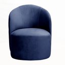 Ver imagem 5 de Poltrona Decorativa Stela para Sala de Estar Veludo com Espuma D28 Azul 210 Bella Decor