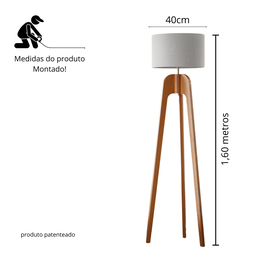 Luminária Premium Unidecor em Madeira Cor Palha P/ Salas - 4