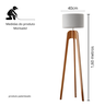 Luminária Premium Unidecor em Madeira Cor Palha P/ Salas - 4