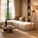 Ver imagem 1 de Luminária Premium Unidecor em Madeira Cor Palha p/ Salas