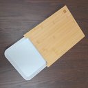 Ver imagem 3 de Tábua de Corte 1 Gaveta Coletora Plastico Home&co Retangular Bambu 4x36x26cm Natural