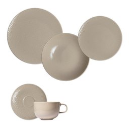 Aparelho de Jantar 30 Peças Microtextura Creme Germer - 1
