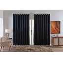 Ver imagem 1 de Cortina Jacquard Luxo em Tecido Semi Blackout Sala 3,00x2,50:preto