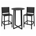 Ver imagem 7 de Kit 2 Banquetas Americanas e 1 Mesa Bistrô Alumínio Preto com Tampo de Chapa