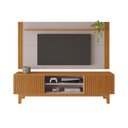 Ver imagem 1 de Painel Rack Trunfo Ripado Portas de Correr Pés Mdf Jcm Cinamomo / Off