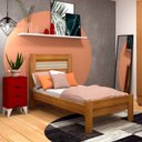 Ver imagem 1 de Cama solteiro 100% MDF - Safira -Cinamomo/Off White - Tcil móveis