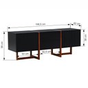 Ver imagem 3 de Rack Ondas 2 Portas e 2 Gavetas - Amêndoa Preto