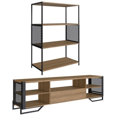 Rack 180 Cm Gaveta Estante 77 Cm Industrial 17x24 Mell Preto Pp