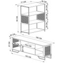 Ver imagem 3 de Rack 180 Cm Gaveta Estante 77 Cm Industrial 17x24 Mell Preto Pp
