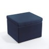 Poltrona Orion Bordada com Puff Quasar Suede Azul Marinho Aradecor - 3