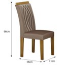 Ver imagem 2 de Mesa Doha 1,20 Off/decor Tampo Off C/vidro 4 Cadeiras Doha
