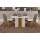 Ver imagem 1 de Mesa Doha 1,20 Off/decor Tampo Off C/vidro 4 Cadeiras Doha