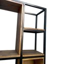 Ver imagem 4 de Nicho Multiuso para Parede Estilo Industrial Ferro Cor Preta e Madeira Maciça Pinus Cor Nogueira