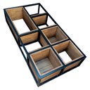 Ver imagem 6 de Nicho Multiuso para Parede Estilo Industrial Ferro Cor Preta e Madeira Maciça Pinus Cor Nogueira