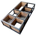 Ver imagem 7 de Nicho Multiuso para Parede Estilo Industrial Ferro Cor Preta e Madeira Maciça Pinus Cor Nogueira