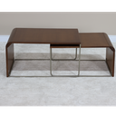 Ver imagem 3 de Mesa de Centro Alta Angra em Madeira Pinhão e Metal Níquel