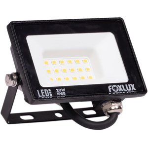 Refletor Led 20w 3000k Preto Bivolt Foxlux