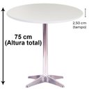 Ver imagem 2 de Mesa Delta 76,50 cm (Altura) com Tampo em MDP Redonda 70 cm Branco