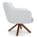 Ver imagem 4 de Poltrona Giratória Base Madeira Jade C-12 Corano Branco